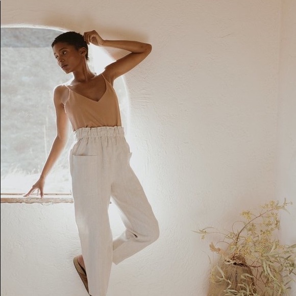 ✖️SOLD✖️ Ozma of California Heavy Laundered Linen, Oatmeal - M - Picture 2 of 9